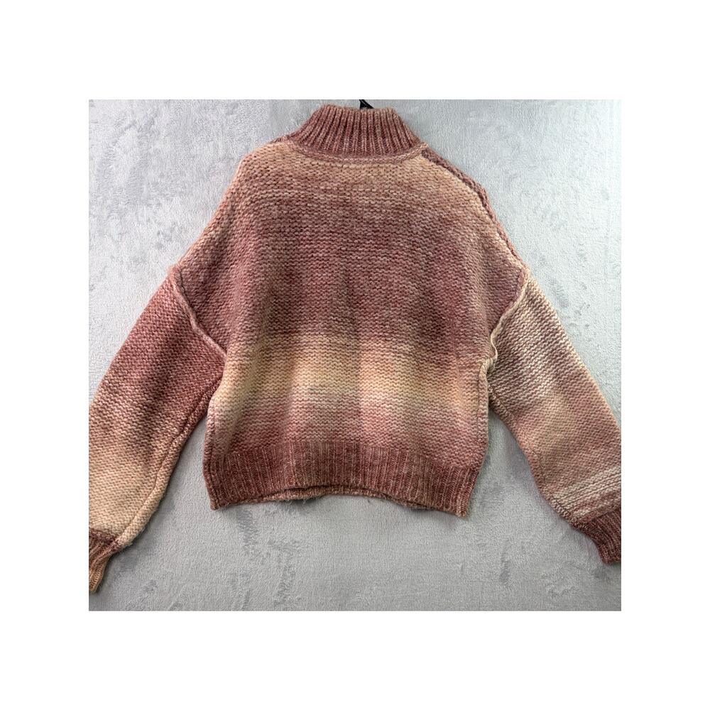 Rachel Zoe Mauve Ombré Chunky Knit Mock Neck Sweater – Size S - Picture 5 of 6
